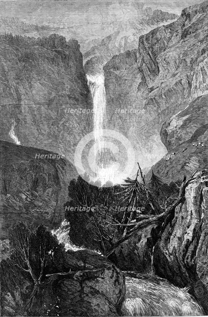 "The Fall of the Reichenbach"...Farnley Hall Collection of drawings by J.M.W. Turner, R.A., 1865. Creator: W. J. Linton.