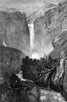 "The Fall of the Reichenbach"...Farnley Hall Collection of drawings by J.M.W. Turner, R.A., 1865. Creator: W. J. Linton