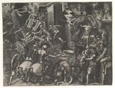The Fall of Troy and Escape of Aeneas, mid-1540's. Creator: Giorgio Ghisi