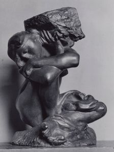 The Fallen Caryatid Carrying Her Stone, Modeled 1881-82, cast 1902/24. Creator: Auguste Rodin