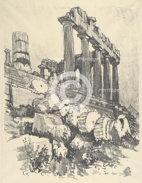 The Fallen Column, Athens, 1913. Creator: Joseph Pennell.