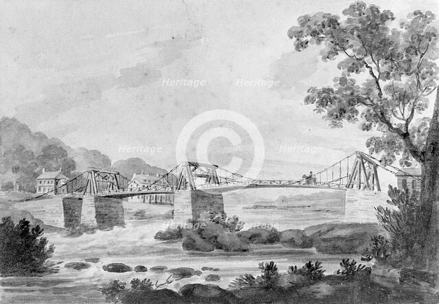 The Falls of the Schuylkill and Chain Bridge, 1811-ca. 1813. Creator: Pavel Petrovic Svin'in.
