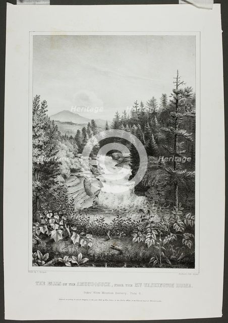 The Falls on the Amonoosuck, near the Mt. Washington House (Oakes' White..., 1848. Creator: Isaac Sprague.