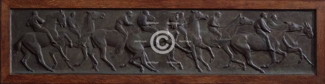 The False Start; Jockeys on Racehorses, 1902. Creator: Arthur George Walker.