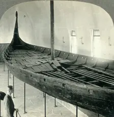 The Famous Viking Ship (Restored) at the Bygdo Museum, Oslo, Norway c1930s. Creator: Unknown
