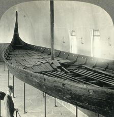 The Famous Viking Ship (Restored) at the Bygdo Museum, Oslo, Norway c1930s. Creator: Unknown