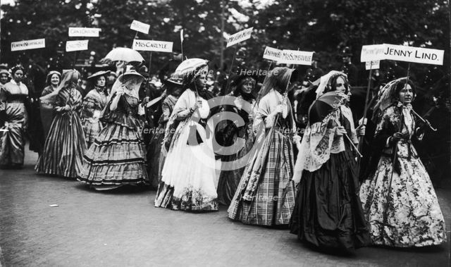 The 'Famous Women' Pageant of the Women's Coronation Procession, London, 1911. Creator: Unknown.