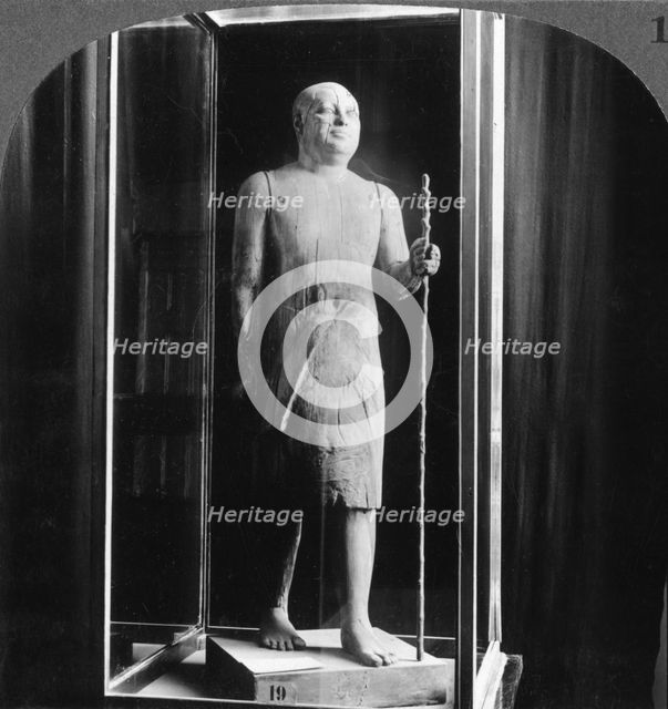 'The famous wooden statue called the Shekh-el-Beled, Cairo, Egypt', 1905.Artist: Underwood & Underwood
