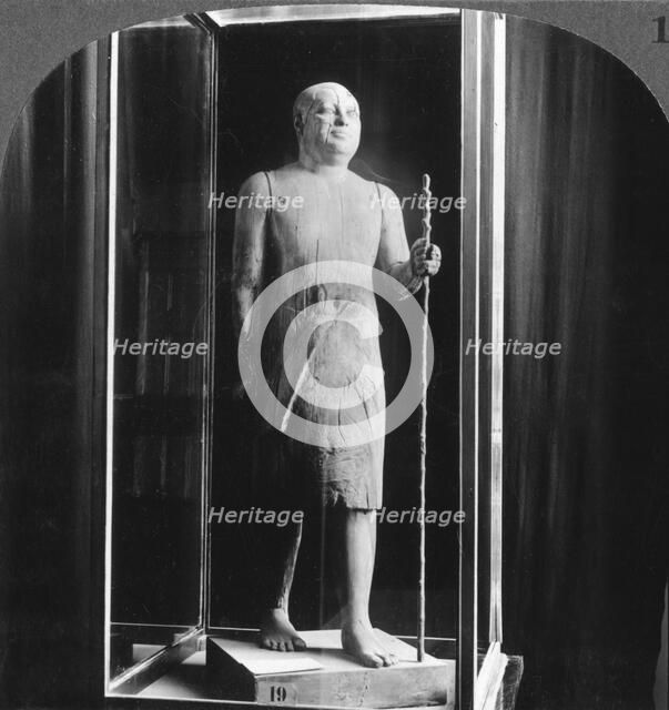 'The famous wooden statue called the Shekh-el-Beled, Cairo, Egypt', 1905.Artist: Underwood & Underwood