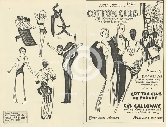 The Famous Cotton Club presents Dan Healy's Cotton Club on Parade with Cab Calloway..., 1925. Creator: Unknown.