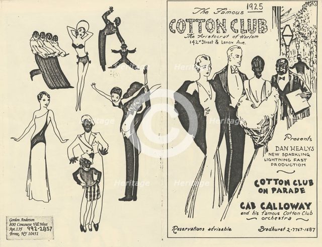 The Famous Cotton Club presents Dan Healy's Cotton Club on Parade with Cab Calloway..., 1925. Creator: Unknown.