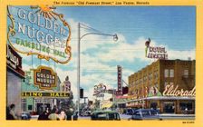 The Famous Old Fremont Street, Las Vegas, Nevada postcard, 1948