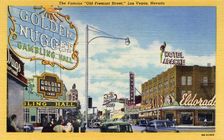 The Famous Old Fremont Street, Las Vegas, Nevada postcard, 1948