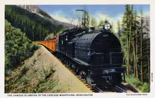 The Famous Olympian travelling through the Cascade Mountains, Washington, USA, 1940