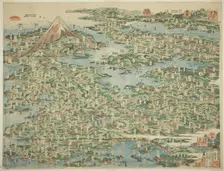 The Famous Places on the Tokaido in One View (Tokaido meisho ichiran), Japan, 1818. Creator: Hokusai