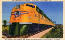The Famous Streamliner 400 - Chicago and North Western Line postcard, 1939