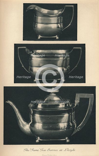 'The Fame Tea Service at Lloyd's', c1804, (1928). Artist: Unknown.