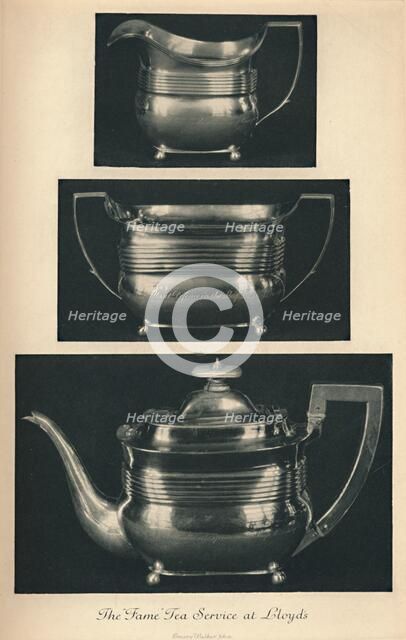 'The Fame Tea Service at Lloyd's', c1804, (1928). Artist: Unknown.