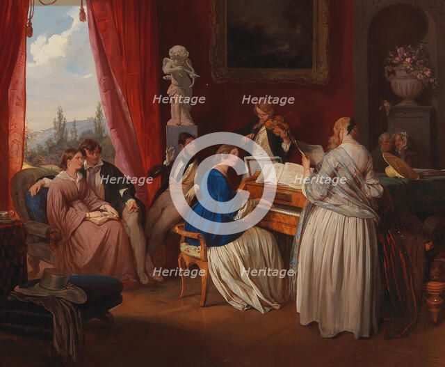 The Family Concert, 1841. Creator: Danhauser, Josef (1805-1845).