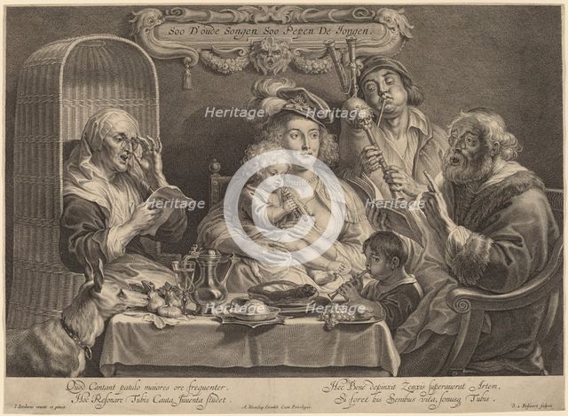 The Family Concert (As the old sing, so the young twitter). Creator: Boetius Adams Bolswert.
