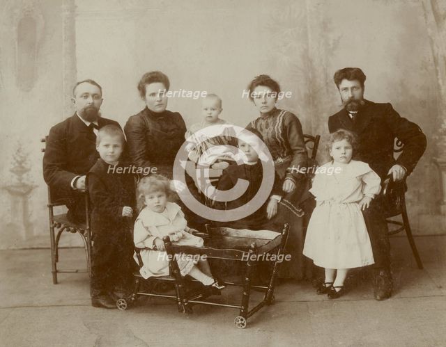 The family of the builder of the Trans-Siberian railway, Usevich, with friends, 1900. Creator: Unknown.