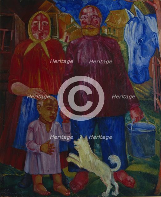 The Family of the Serednyaks, 1929. Artist: Palmov, Viktor Nikandrovich (1888-1929)