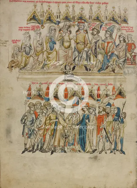 The Family of Berthold VI: The Marriage of Saint Hedwig and Heinrich; Vita beatae Hedwigis, 1353. Creator: Unknown.