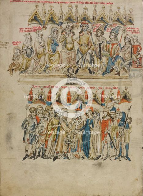 The Family of Berthold VI: The Marriage of Saint Hedwig and Heinrich; Vita beatae Hedwigis, 1353. Creator: Unknown.