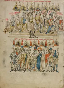 The Family of Berthold VI: The Marriage of Saint Hedwig and Heinrich; Vita beatae Hedwigis, 1353. Creator: Unknown
