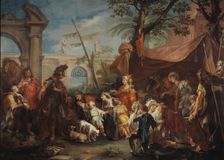 The Family of Darius Pleading to Alexander, mid-18th century. Creator: Gaspare Diziani