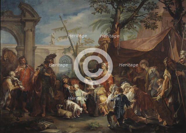 The Family of Darius Pleading to Alexander, mid-18th century. Creator: Gaspare Diziani.