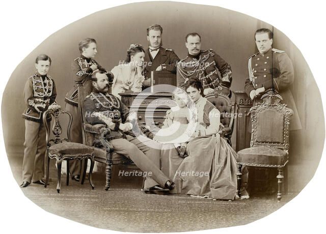 The Family of Emperor Alexander II of Russia, c. 1871. Creator: Levitsky, Sergei Lvovich (1819-1898).