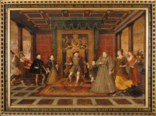 The family of Henry VIII: An Allegory of the Tudor Succession 1572. Creators: King Henry VIII, Lucas de Heere