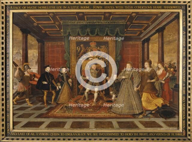'The family of Henry VIII: An Allegory of  the Tudor Succession', 1572. Artists: King Henry VIII, Lucas de Heere.