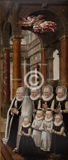 The Family of Julius of Brunswick-Lüneburg and Hedwig of Brandenburg. Wing of the Epitaph-altarpiece Artist: Vredeman de Vries, Hans (Jan) (1526-1606)