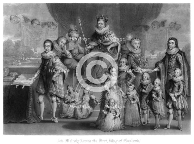 The family of King James I of England, Scotland and Ireland, (1816).Artist: Charles Turner