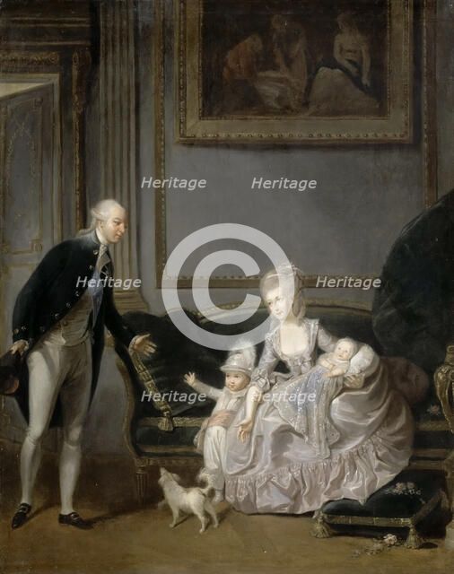 The Family of Louis Philippe Joseph d'Orléans (1747-1793) at the Palais-Royal, 1776. Artist: Cibot, Édouard (1799-1877)