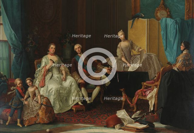 The family of Philip I (1720-1765), Duke of Parma, 1757. Creator: Baldrighi, Giuseppe (1722-1803).