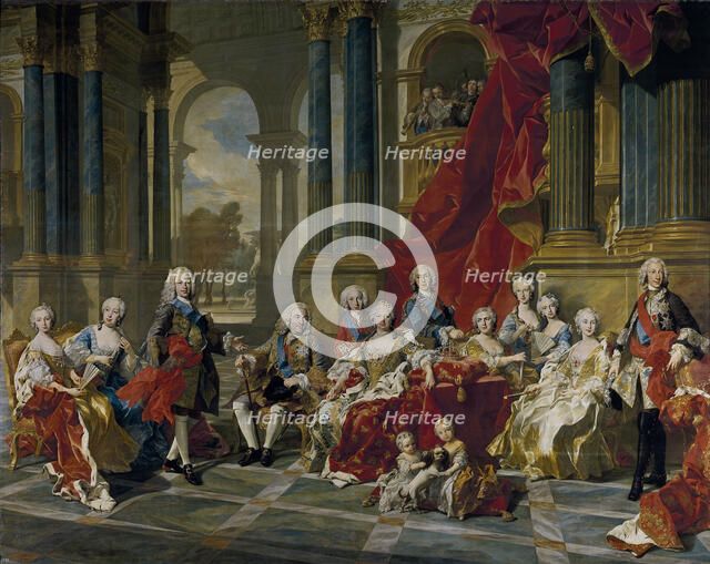 The Family of Philip V, King of Spain, 1743. Artist: Van Loo, Louis Michel (1707-1771)
