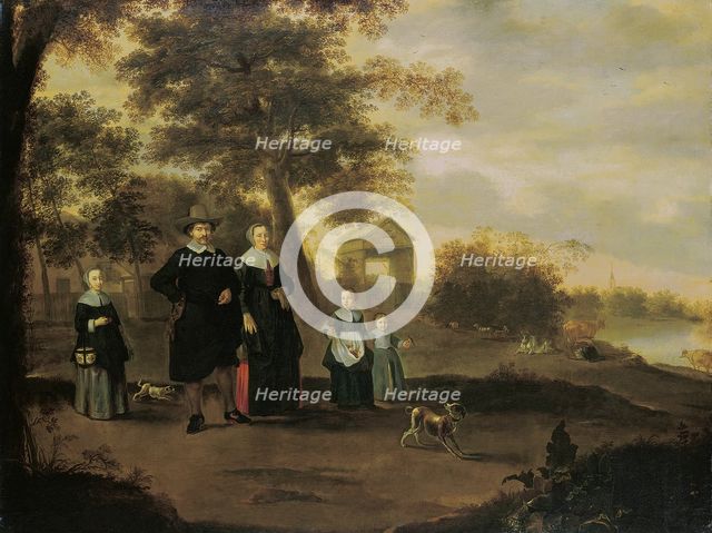 The Family of Preacher Reinier Halma in Langerak on the Lek, 1652. Creators: Jacques Muller, Jacob van Bemmel.