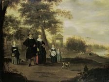 The Family of Preacher Reinier Halma in Langerak on the Lek, 1652. Creators: Jacques Muller, Jacob van Bemmel