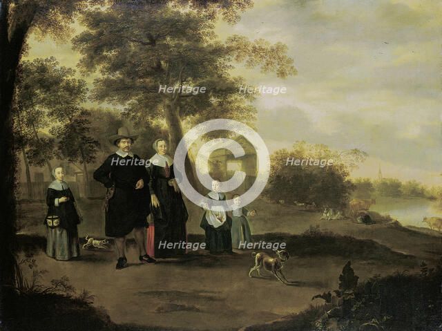 The Family of Preacher Reinier Halma in Langerak on the Lek, 1652. Creators: Jacques Muller, Jacob van Bemmel.