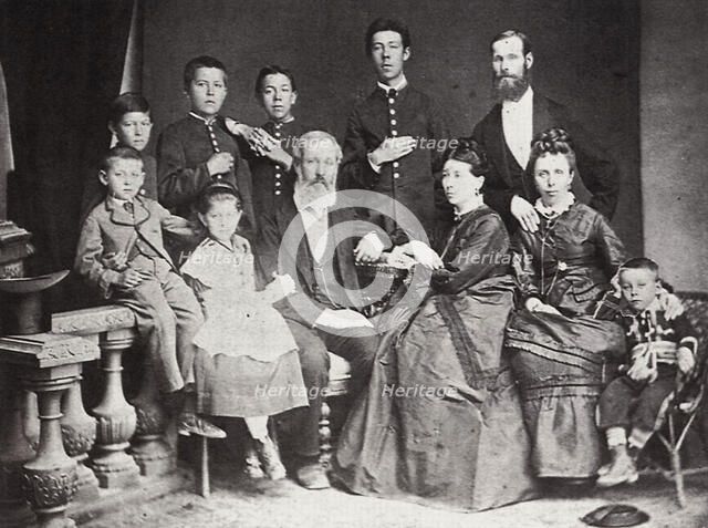 The family of Russian author and playwright Anton Chekhov, Taganrog, Russia, 1874. Artist: S Isakovich