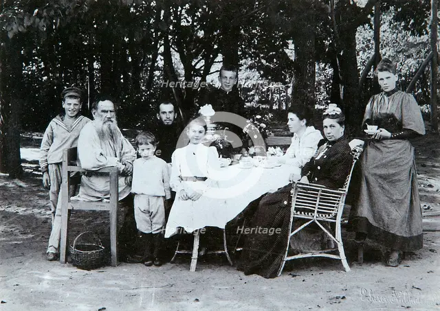 The family of Russian author Leo Tolstoy, late 19th or early 20th century.  Artist: Scherer Nabholz & Co