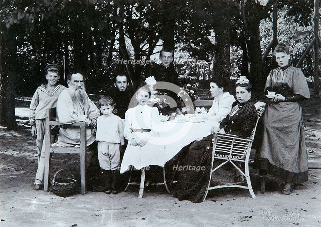 The family of Russian author Leo Tolstoy, late 19th or early 20th century.  Artist: Scherer Nabholz & Co