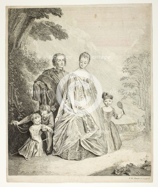 The Family Promenade, also called Philippe Mercier, His First Wife, and Family, c. 1725. Creator: Philippe Mercier.