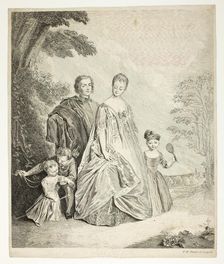 The Family Promenade, also called Philippe Mercier, His First Wife, and Family, c. 1725. Creator: Philippe Mercier