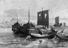 The Famine in Bengal: grain-boats on the Ganges, 1874. Creator: Unknown