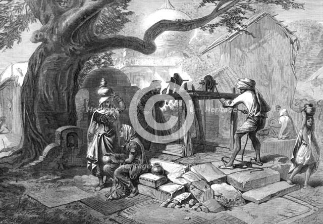 The Famine in India: the village well, 1874. Creator: William Hollidge.