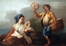 The fan seller oil on canvas